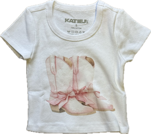 KATIEJNYC- Cowgirl Boots Tee (white)