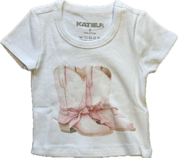 KATIEJNYC- Cowgirl Boots Tee (white)