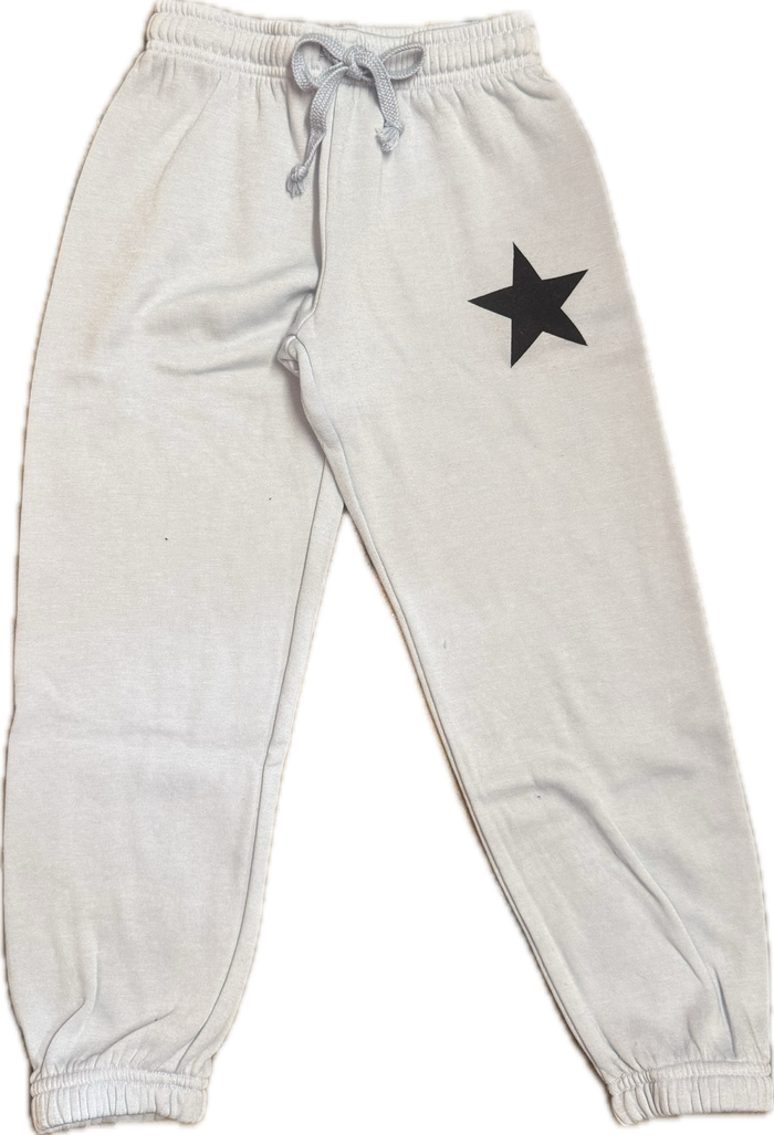 T2LOVE- ATHLETIC ELASTIC WAIST/CUFF PANT (BLACK STAR celestial blue)