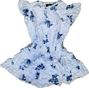 FLOWERS BY ZOE- Blue Rose Dress (white)