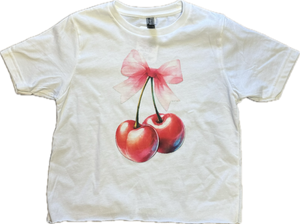 RHT- Cherry Bow Tee (white)