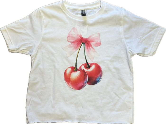 RHT- Cherry Bow Tee (white)