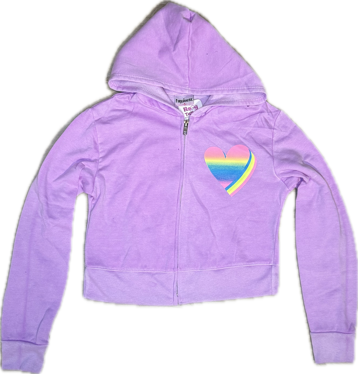 FIREHOUSE- Ombre Heart Zip-Up Hoody Grape