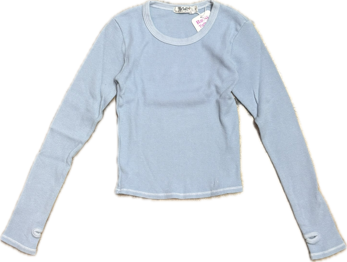 T2LOVE- L/S M&G CREW TOP W/THUMBHOLE (CELESTIAL BLUE)