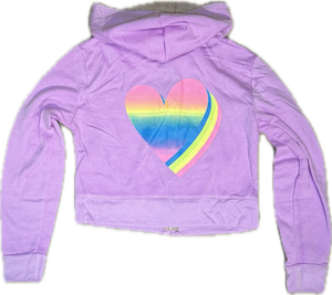 FIREHOUSE- Ombre Heart Zip-Up Hoody Grape