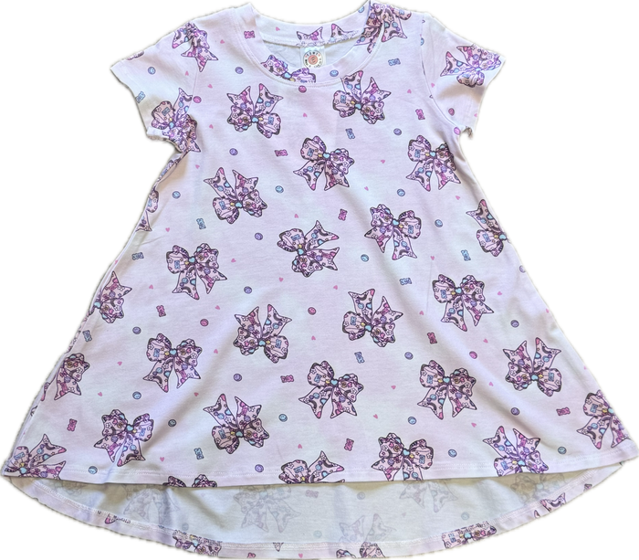 esme- Fabulous Bows Short Sleeve Hi/Low Dress