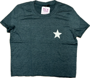 FIREHOUSE- Tiny White Star Shirt (heather hunter green)