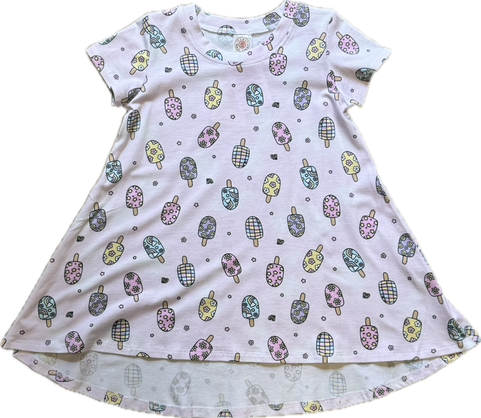 esme- Groovy Popsicles Short Sleeve Hi/Low Dress