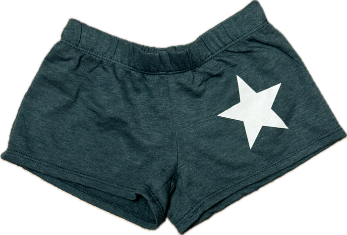 FIREHOUSE- Tiny White Star Shorts (heather hunter green)