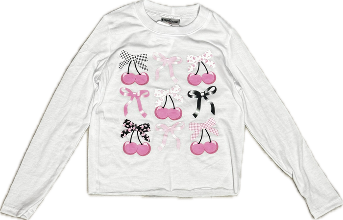 FIREHOUSE- Multi Cherry Bow Long Sleeve Shirt