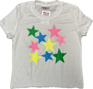 FIREHOUSE- Multi Neon Stars Shirt (white)