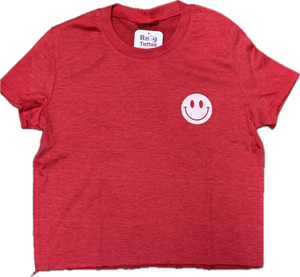 FIREHOUSE- Mini White Smiley T-shirt (heather red)