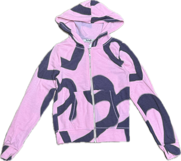 T2LOVE- HOODED ZIP JACKET (Large Hearts)