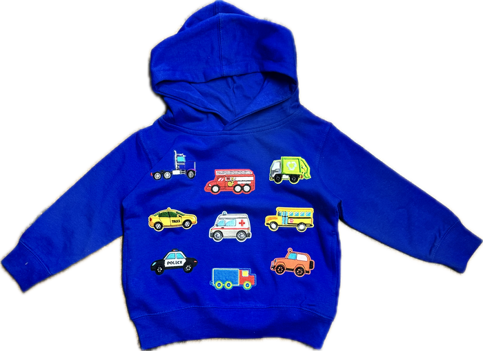 RHT Kids- Construction Trucks Hoodie (blue)