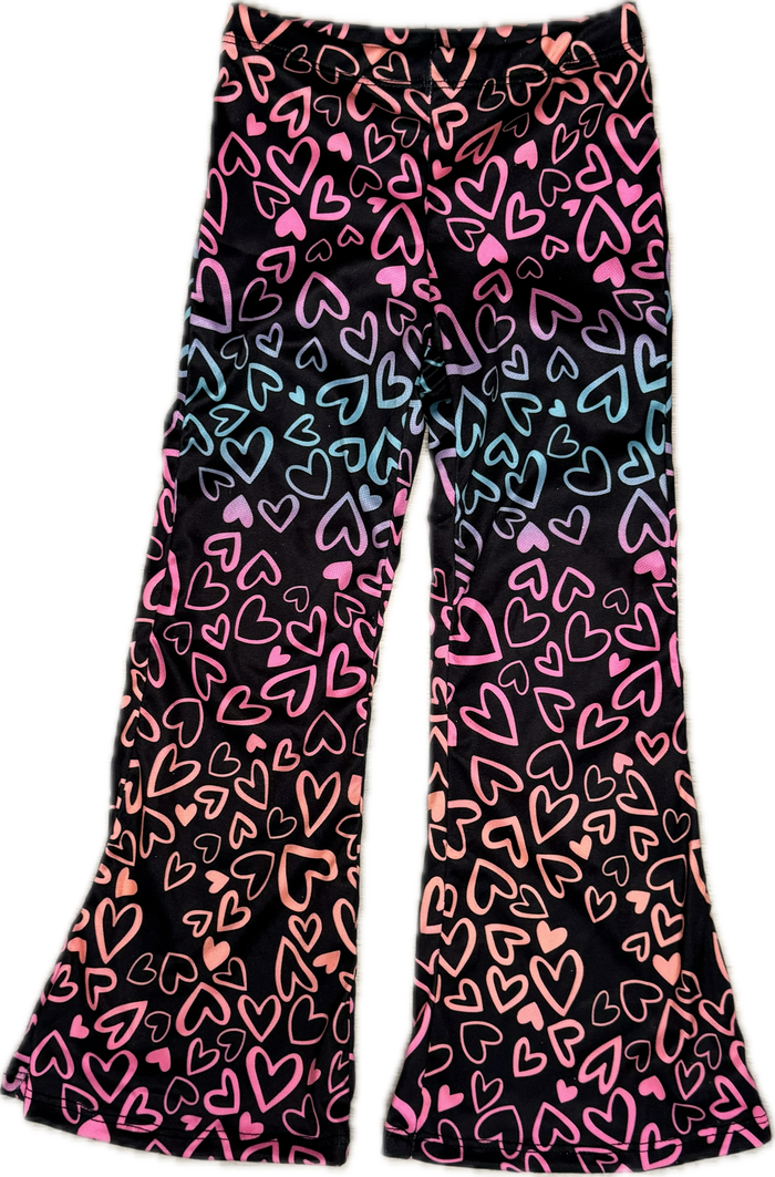 Social Butterfly-  Flare Pants Ombre Hearts