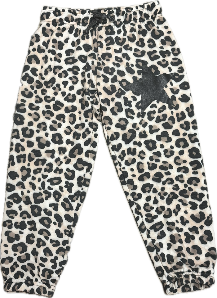 T2LOVE- ATHLETIC ELSTIC WAIST/CUFF PANT (leopard black star)