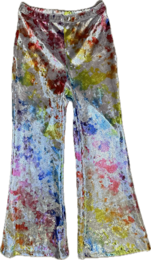 SOCIAL BUTTERFLY- Velvet Tie Dye Flare Pants