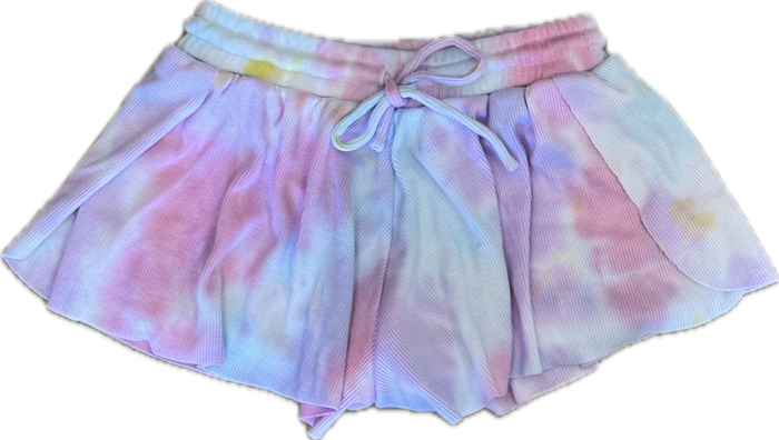 FLOWERS BY ZOE- Pastel Tie Dye Shorts