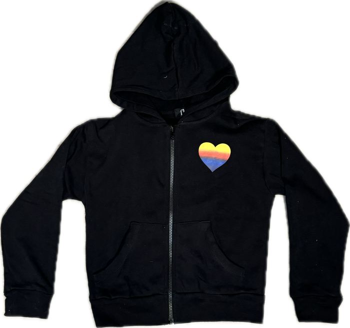 Flowers By Zoe- Ombre Heart Hoodie Black