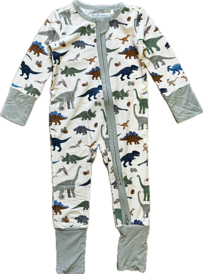 ANGEL DEAR- 2 Way Zipper Romper - (Washy Dinos)
