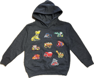 RHT Kids- Construction Trucks Hoodie (grey)