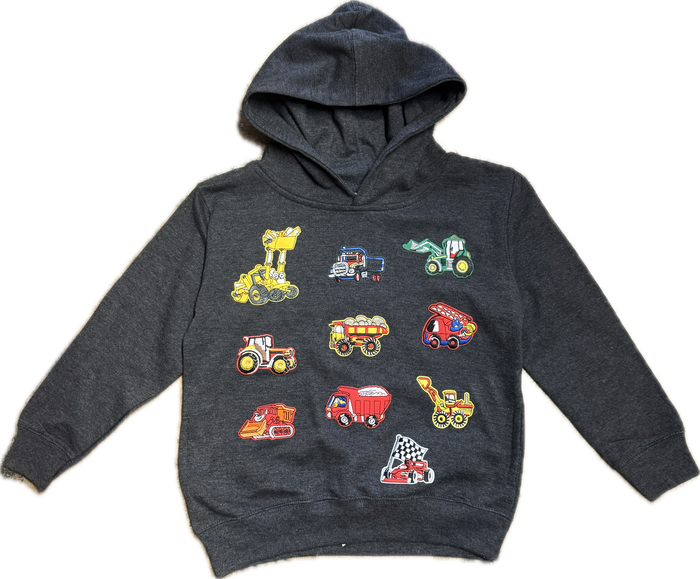 RHT Kids- Construction Trucks Hoodie (grey)