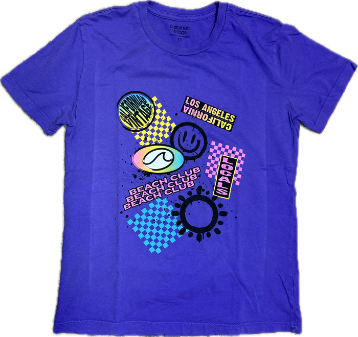 Californian Vintage- Beach Club T-Shirt (Purple)