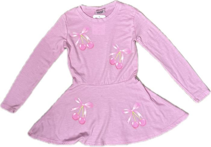 FIREHOUSE- Pink Bow Dress Long Sleeve (carnation)