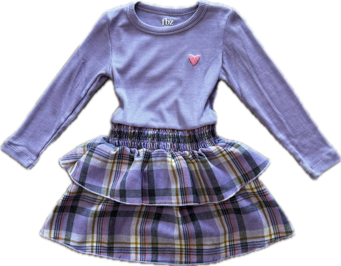 Flowers By Zoe- Long Sleeve Lavender Flanel Dress