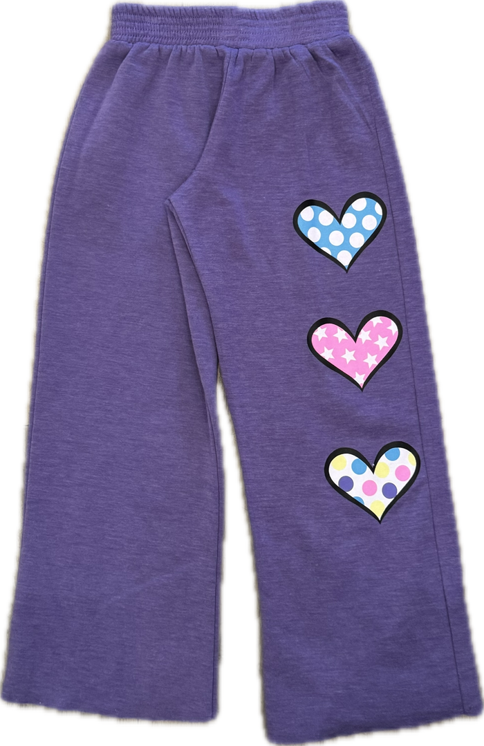 FIREHOUSE- Polkadot Heart Flare Sweatpants