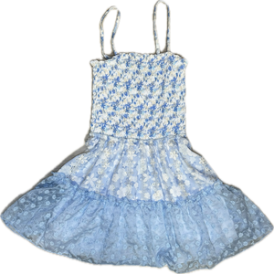 Flowers By Zoe- Blue Eyelet Dress