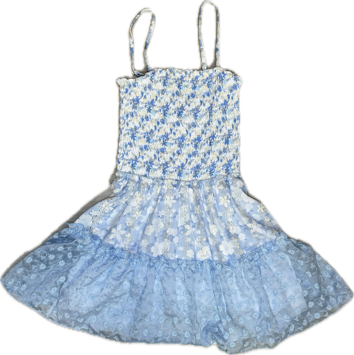 Flowers By Zoe- Blue Eyelet Dress