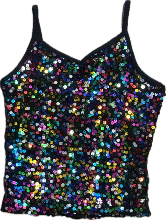 Flowers By Zoe- Rainbow Sequin Cami Top