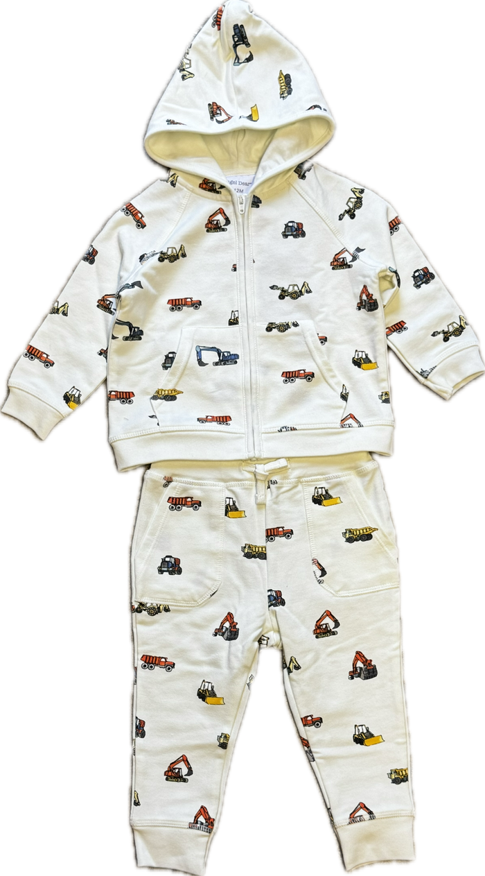 ANGEL DEAR- Construction Vehicles French Terry Hoodie & Jogger