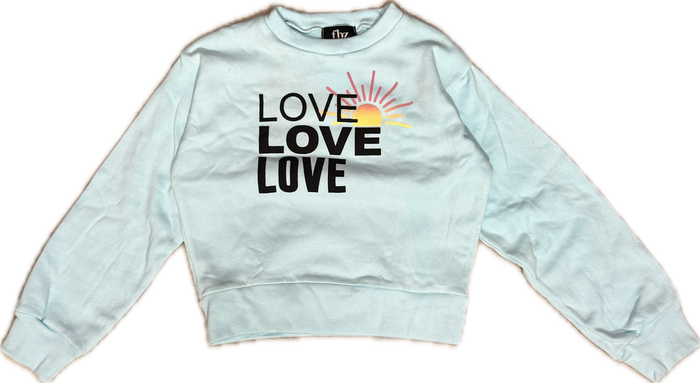 FLOWERS BY ZOE- LOVE SWEATSHIRT SEAFOAM