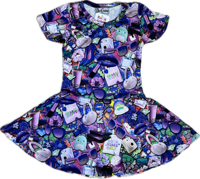 Dori Creations- Purple Multi Camera Dress