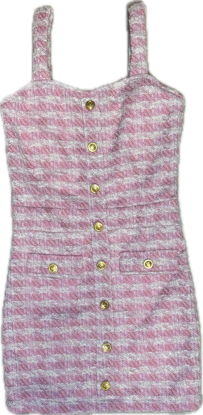 Flowers By Zoe- Pink White Tweed Dress