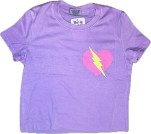 FIREHOUSE- Lightning Strike Heart T-shirt (Grape)