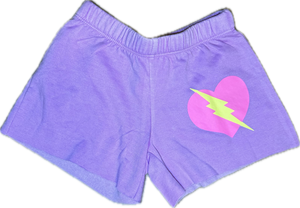 FIREHOUSE- Lightning Strike Heart Shorts (Grape)