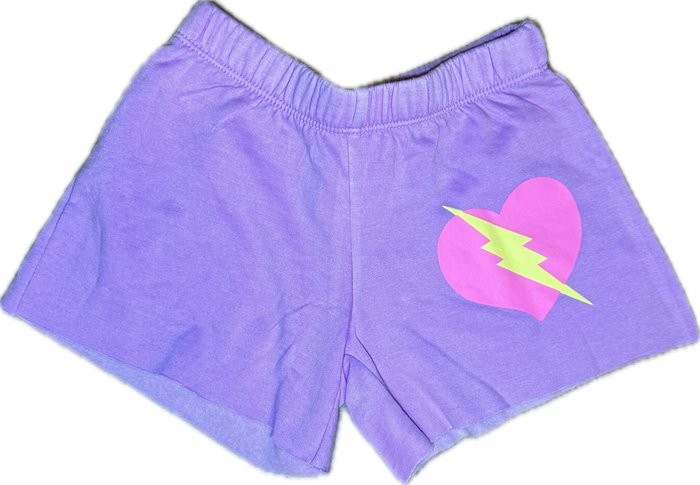 FIREHOUSE- Lightning Strike Heart Shorts (Grape)