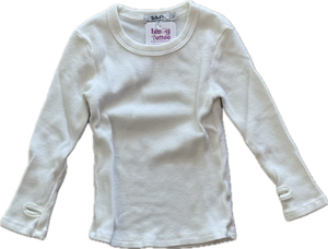 T2LOVE- Crew Neck with thumbholes (white)