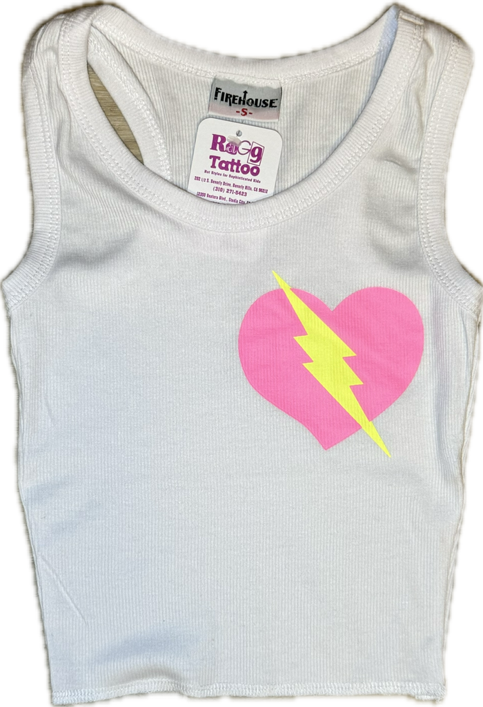 FIREHOUSE- Lightning Strike Heart Tank (white)