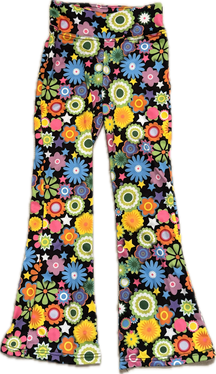 DORI CREATIONS- Black Multi Floral Flare Pants