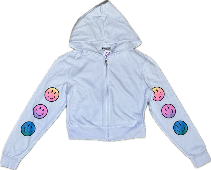 FIREHOUSE- Multi Smileys Zip Up Hoodie (White)