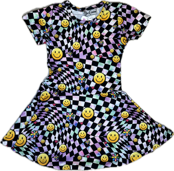 Dori Creations- Checker Smiley Dress