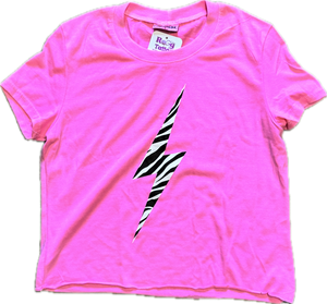 FIREHOUSE- Zebra Bolt Top (neon pink)