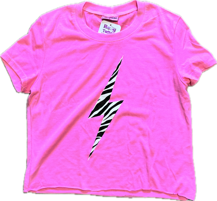 FIREHOUSE- Zebra Bolt Top (neon pink)