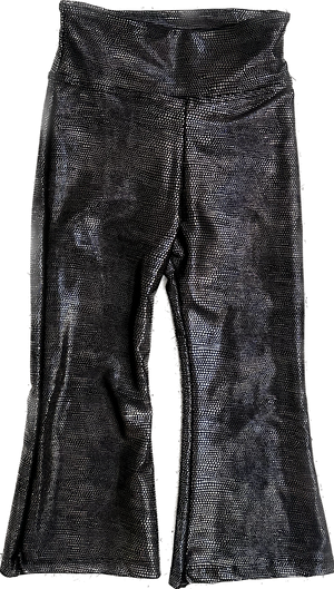 Dori Creations- Black Silver Dot Flared leggings