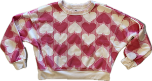 T2LOVE- Heart Checkers Sweater (White)
