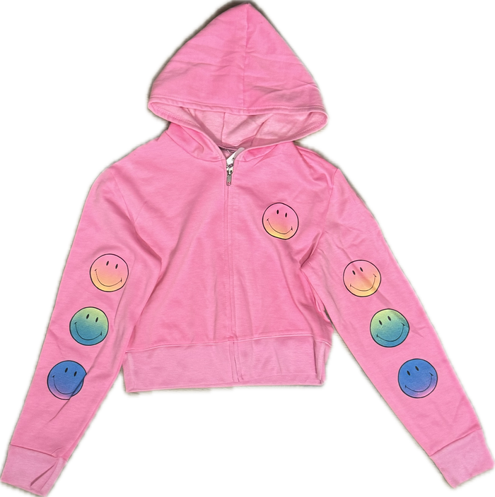 Firehouse- Tri Smiley Zip-up Hoodie (pink)